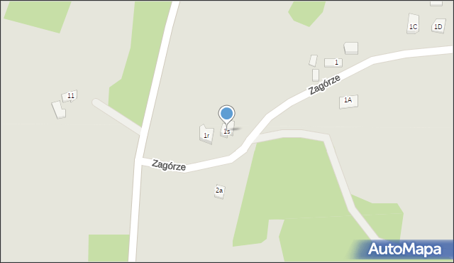Daleszyce, Zagórze, 1s, mapa Daleszyce