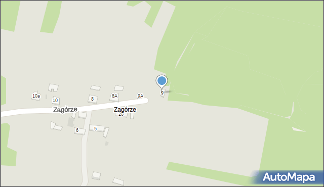 Daleszyce, Zagórze, 9, mapa Daleszyce