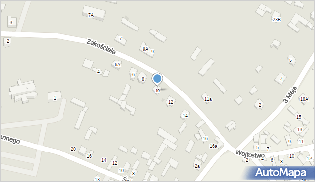 Daleszyce, Zakościele, 10, mapa Daleszyce