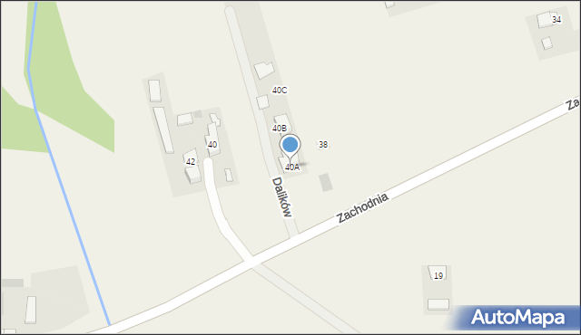 Dalików, Zachodnia, 40A, mapa Dalików