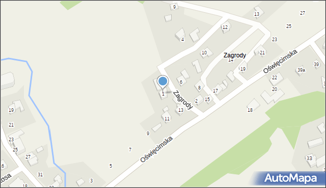 Dankowice, Zagrody, 1, mapa Dankowice