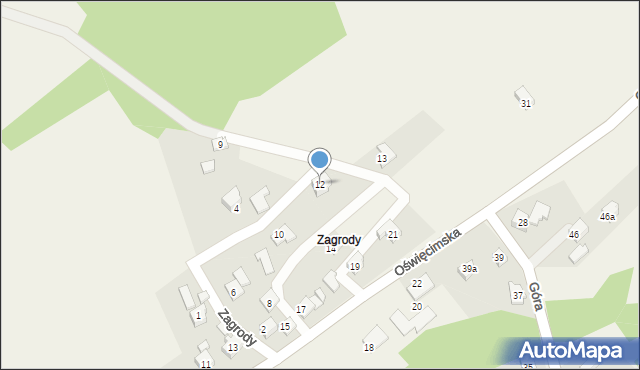 Dankowice, Zagrody, 12, mapa Dankowice