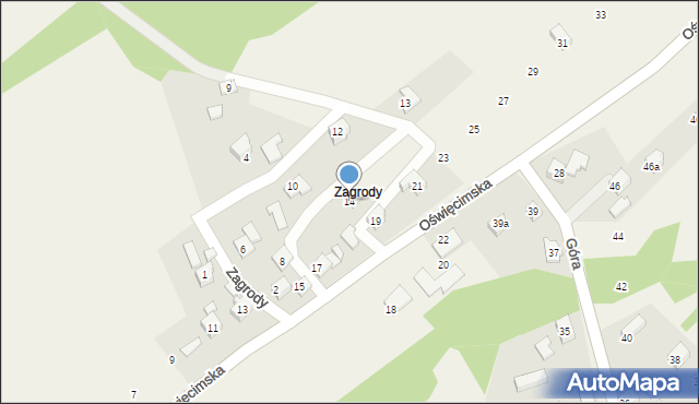 Dankowice, Zagrody, 14, mapa Dankowice