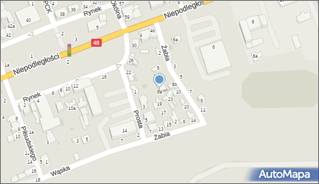 Dęblin, Żabia, 8a, mapa Dęblin