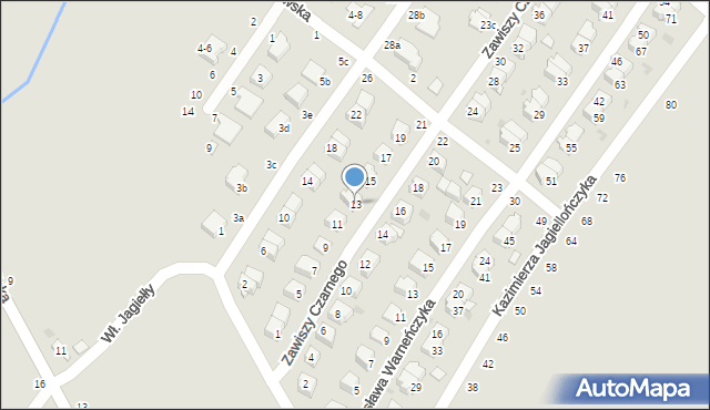 Dęblin, Zawiszy Czarnego, 13, mapa Dęblin