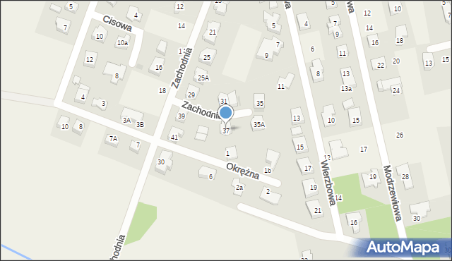 Długołęka, Zachodnia, 37, mapa Długołęka