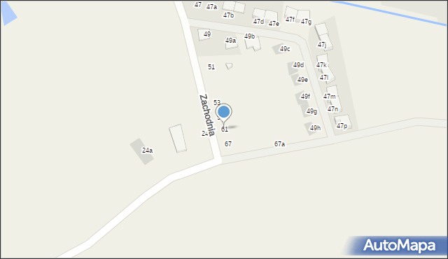 Długołęka, Zachodnia, 61, mapa Długołęka