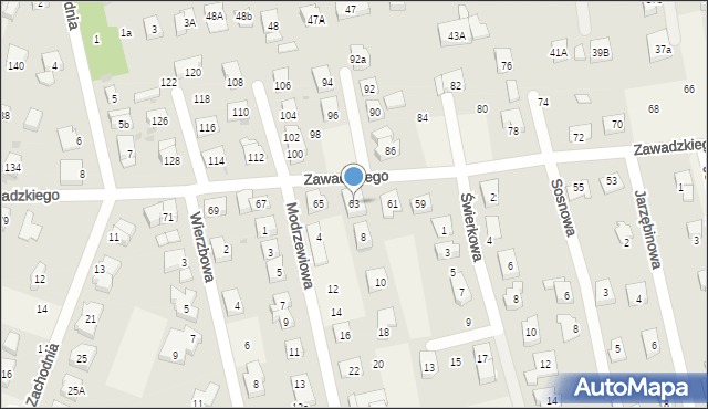 Długołęka, Zawadzkiego Aleksandra, gen., 63, mapa Długołęka