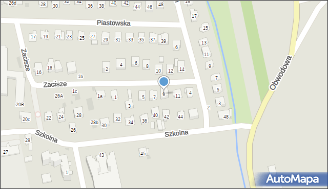 Dobczyce, Zacisze, 9, mapa Dobczyce