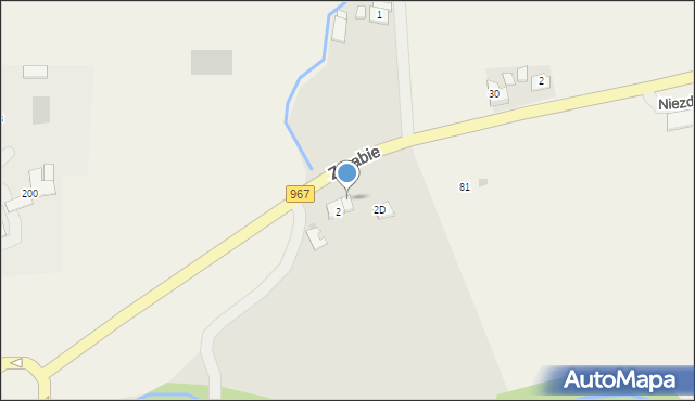 Dobczyce, Zarabie, 2p, mapa Dobczyce