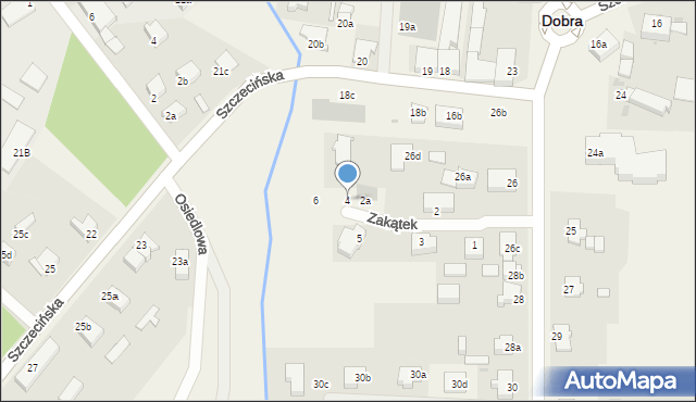 Dobra, Zakątek, 4, mapa Dobra