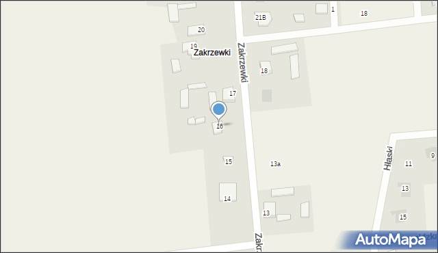 Dobroń, Zakrzewki, 16, mapa Dobroń