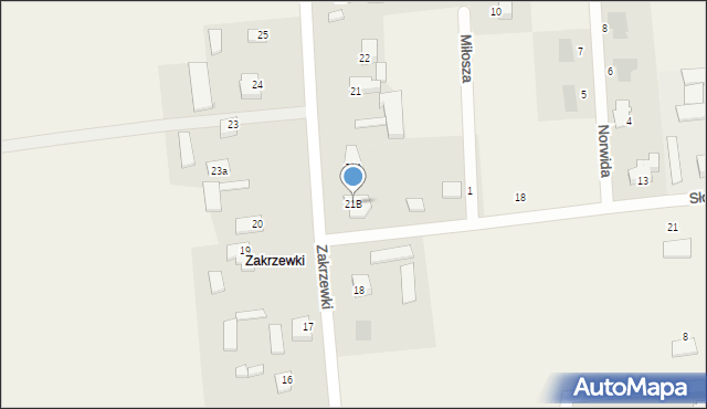 Dobroń, Zakrzewki, 21B, mapa Dobroń