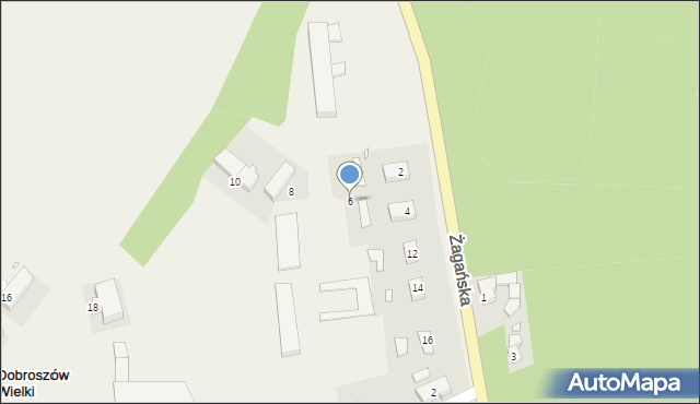 Dobroszów Wielki, Żagańska, 6, mapa Dobroszów Wielki