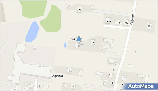 Dobrzyniewo Duże, Zagórna, 17, mapa Dobrzyniewo Duże