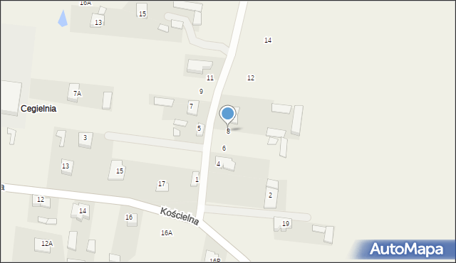 Dobrzyniewo Duże, Zagórna, 8, mapa Dobrzyniewo Duże