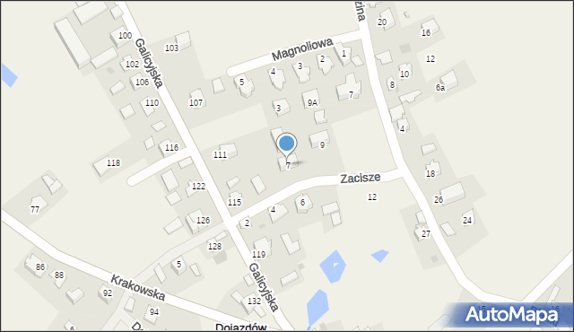 Dojazdów, Zacisze, 7, mapa Dojazdów