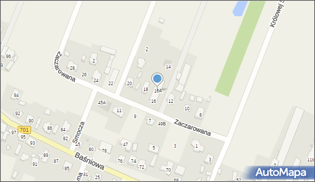 Domaniew, Zaczarowana, 16A, mapa Domaniew