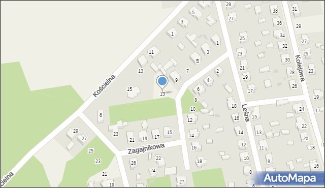 Domaniewice, Zagajnikowa, 13, mapa Domaniewice