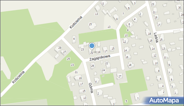 Domaniewice, Zagajnikowa, 21, mapa Domaniewice