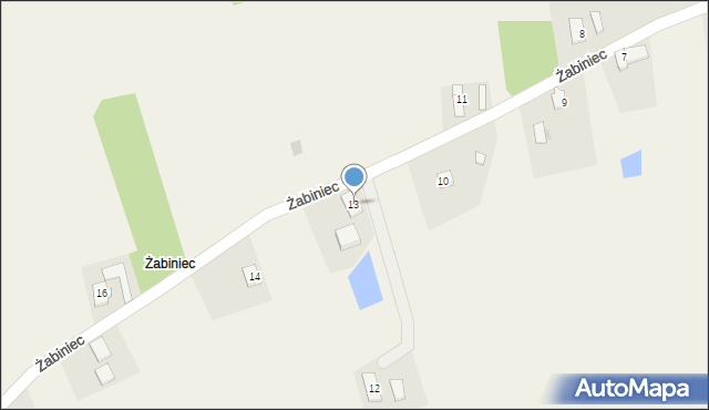 Domaradz, Żabiniec, 13, mapa Domaradz