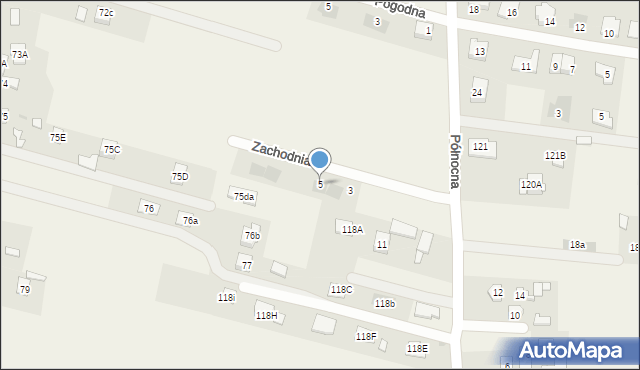 Dominów, Zachodnia, 5, mapa Dominów