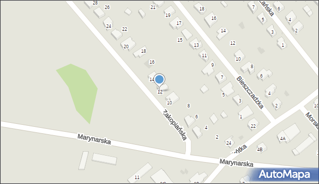 Drawsko Pomorskie, Zakopiańska, 12, mapa Drawsko Pomorskie