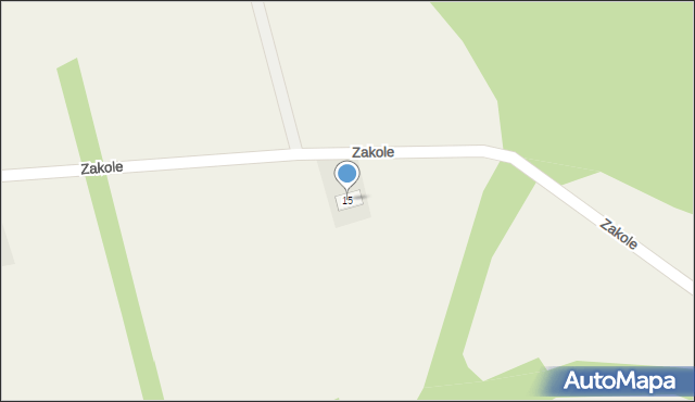 Dręszew, Zakole, 15, mapa Dręszew