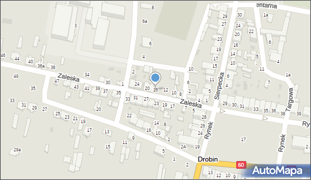 Drobin, Zaleska, 16, mapa Drobin