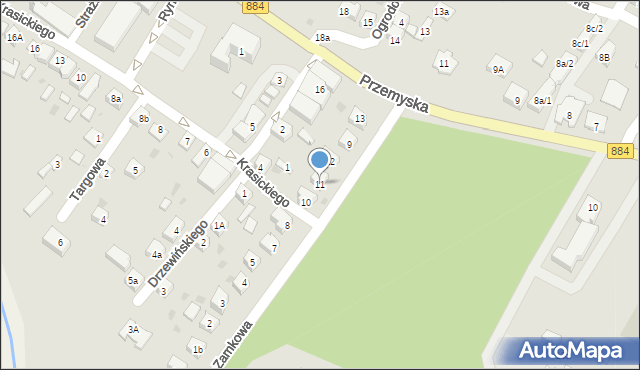 Dubiecko, Zamkowa, 11, mapa Dubiecko
