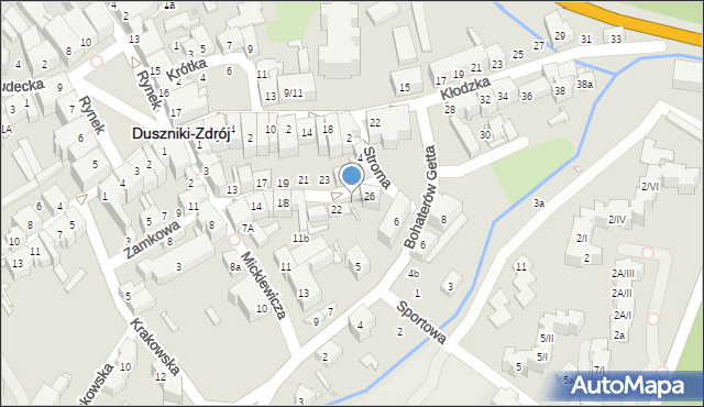 Duszniki-Zdrój, Zamkowa, 24, mapa Duszniki-Zdrój