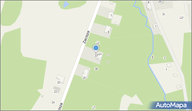 Dylew, Zacisze, 13, mapa Dylew