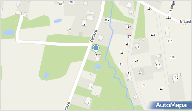 Dylew, Zacisze, 5, mapa Dylew