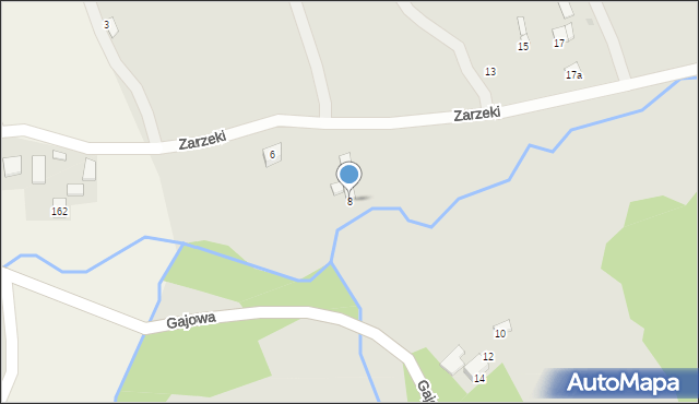 Dynów, Zarzeki, 8, mapa Dynów