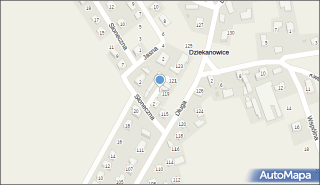 Dziekanowice, Zacisze, 6, mapa Dziekanowice