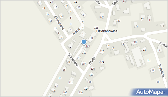 Dziekanowice, Zacisze, 8, mapa Dziekanowice