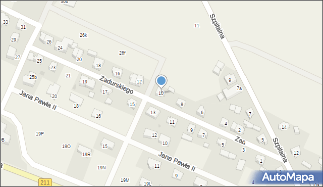 Dzierżążno, Zadurskiego Leona, 10, mapa Dzierżążno