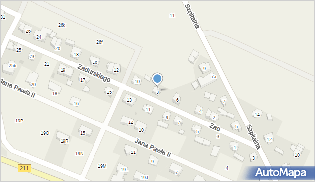 Dzierżążno, Zadurskiego Leona, 8, mapa Dzierżążno