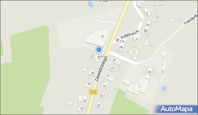 Dzierzgoń, Zawadzkiego-Zośki Tadeusza, 22, mapa Dzierzgoń