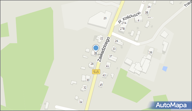 Dzierzgoń, Zawadzkiego-Zośki Tadeusza, 26/2, mapa Dzierzgoń