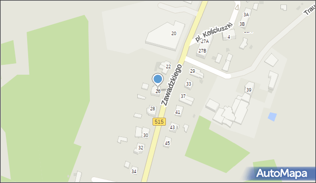 Dzierzgoń, Zawadzkiego-Zośki Tadeusza, 26, mapa Dzierzgoń