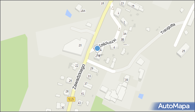 Dzierzgoń, Zawadzkiego-Zośki Tadeusza, 27B, mapa Dzierzgoń