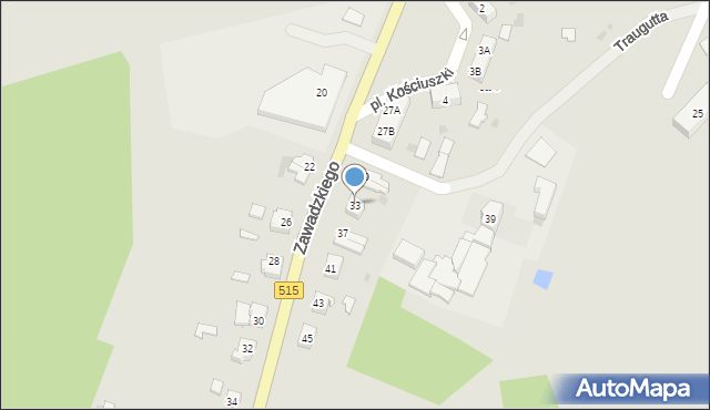 Dzierzgoń, Zawadzkiego-Zośki Tadeusza, 33, mapa Dzierzgoń