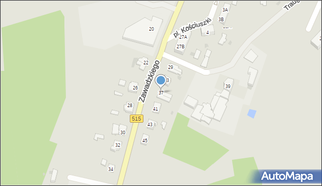 Dzierzgoń, Zawadzkiego-Zośki Tadeusza, 37, mapa Dzierzgoń