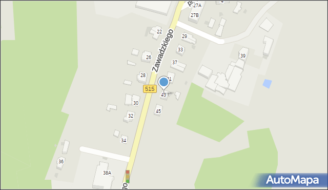Dzierzgoń, Zawadzkiego-Zośki Tadeusza, 43, mapa Dzierzgoń