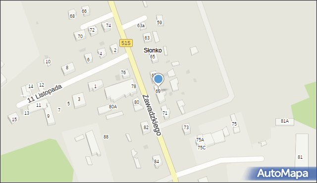 Dzierzgoń, Zawadzkiego-Zośki Tadeusza, 69, mapa Dzierzgoń