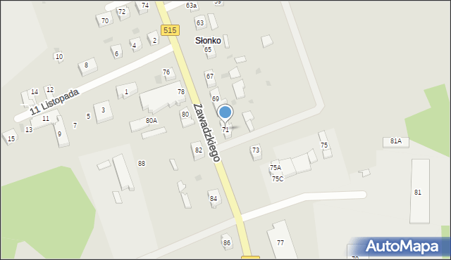 Dzierzgoń, Zawadzkiego-Zośki Tadeusza, 71, mapa Dzierzgoń