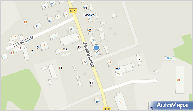 Dzierzgoń, Zawadzkiego-Zośki Tadeusza, 71a, mapa Dzierzgoń