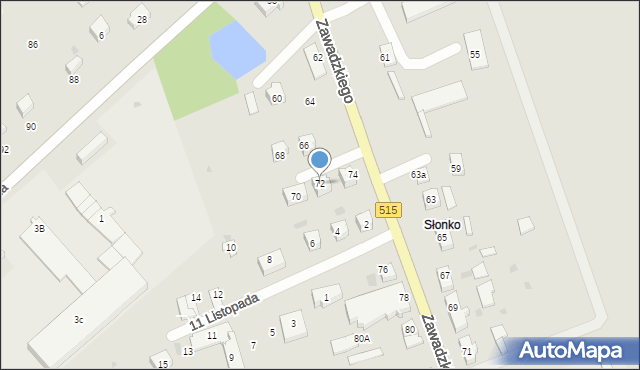 Dzierzgoń, Zawadzkiego-Zośki Tadeusza, 72, mapa Dzierzgoń