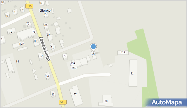Dzierzgoń, Zawadzkiego-Zośki Tadeusza, 75, mapa Dzierzgoń